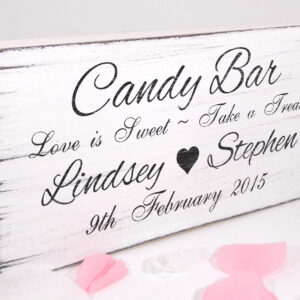 personalised candy bar wedding sign