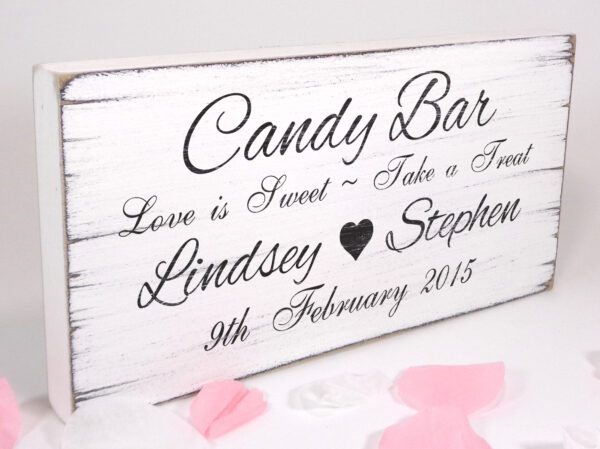 personalised candy bar wedding sign