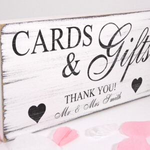 personalised cards & gifts wedding sign