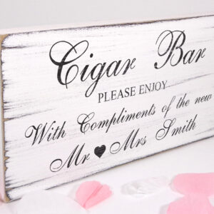 personalised cigar bar wedding sign