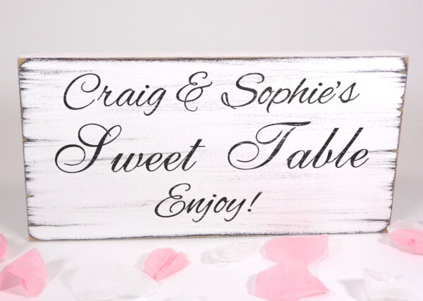 personalised sweet table wedding sign