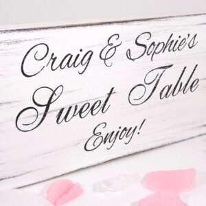 personalised sweet table wedding sign