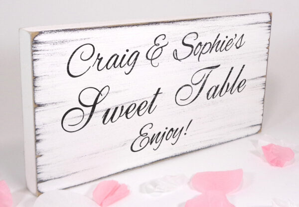 personalised sweet table wedding sign