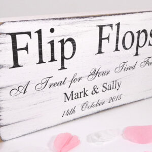 personalised flip flops wedding sign