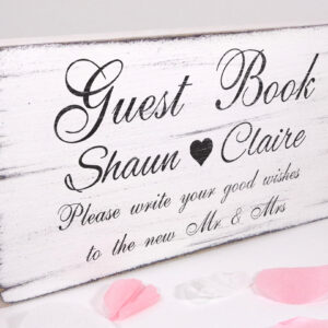 personalised guest book wedding sign