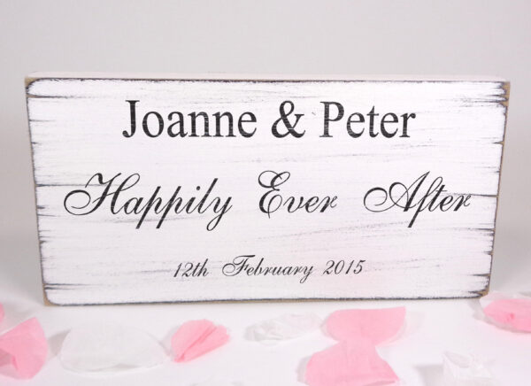 personalised happily ever after wedding sign