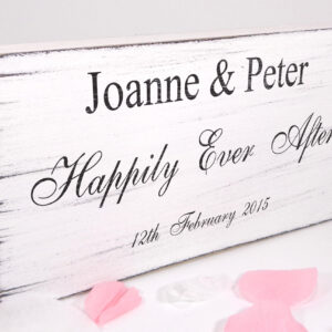 personalised happily ever after wedding sign