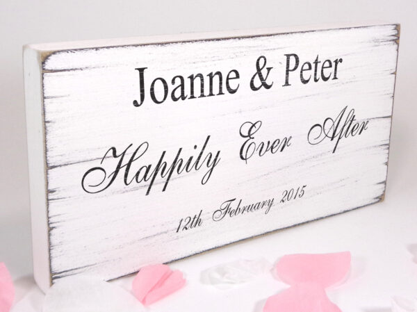 personalised happily ever after wedding sign