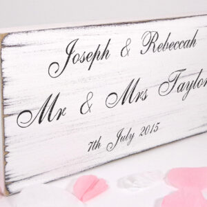 personalised vintage wedding sign.