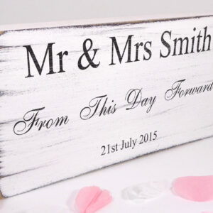 personalised from this day forward vintage wedding sign.