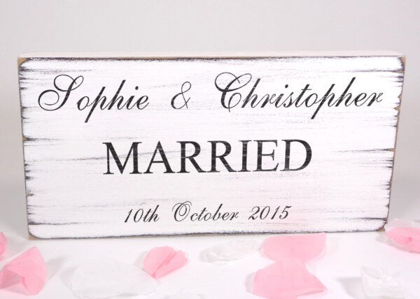 personalised married wedding sign