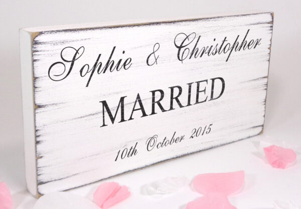 personalised married wedding sign