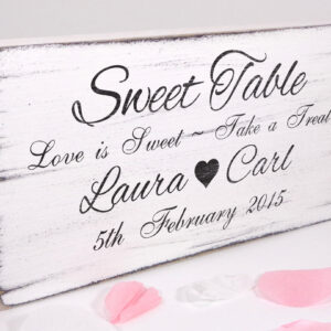 personalised sweet table wedding sign