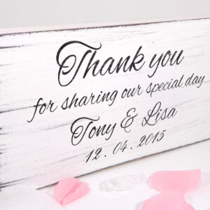 personalised Thank you wedding sign