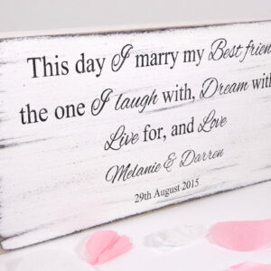 personalised marry best friend wedding sign