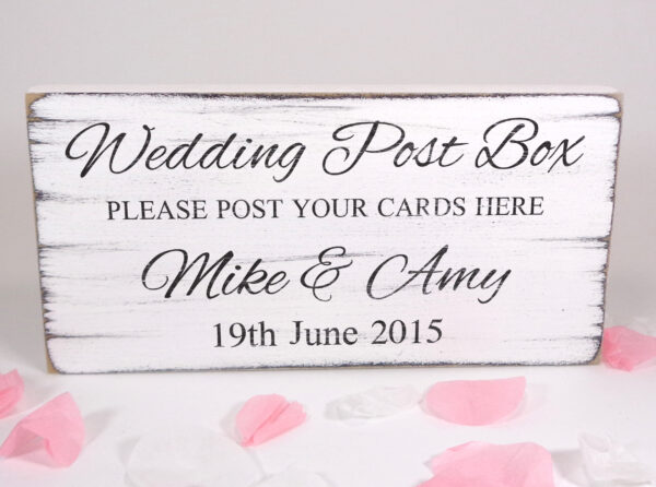 personalised post box wedding sign