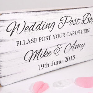 personalised post box wedding sign