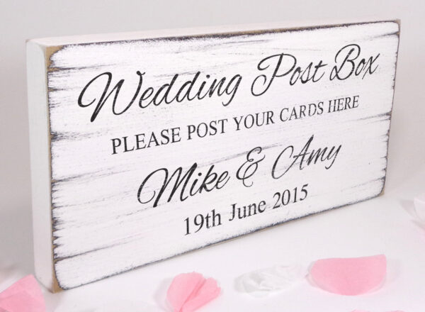 personalised post box wedding sign