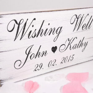 personalised wishing well wedding sign