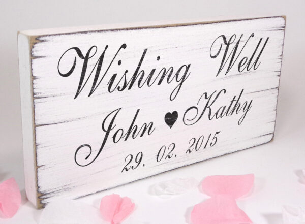 personalised wishing well wedding sign